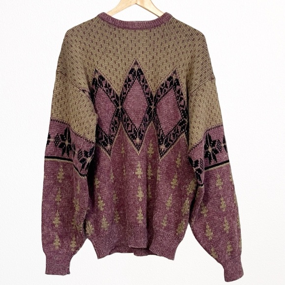 Vintage 80s Eclectic Grandpa Graphic Sweater SZ M - Picture 2 of 7